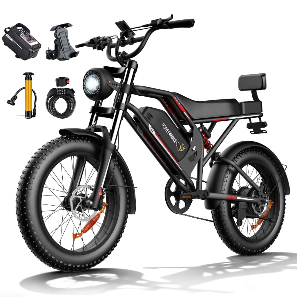 Bicicleta Elétrica Honeywhale K6S 1000W Aro 20 15.6Ah Freios Hidráulicos