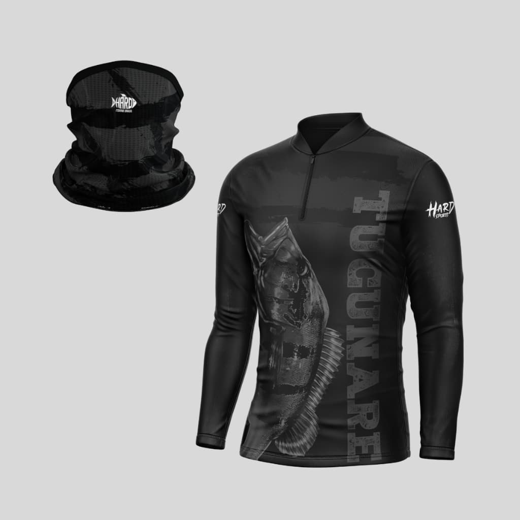 Kit Camisa de Pesca + Bandana Blusa Com Proteção Uv50 Tucunaré Black