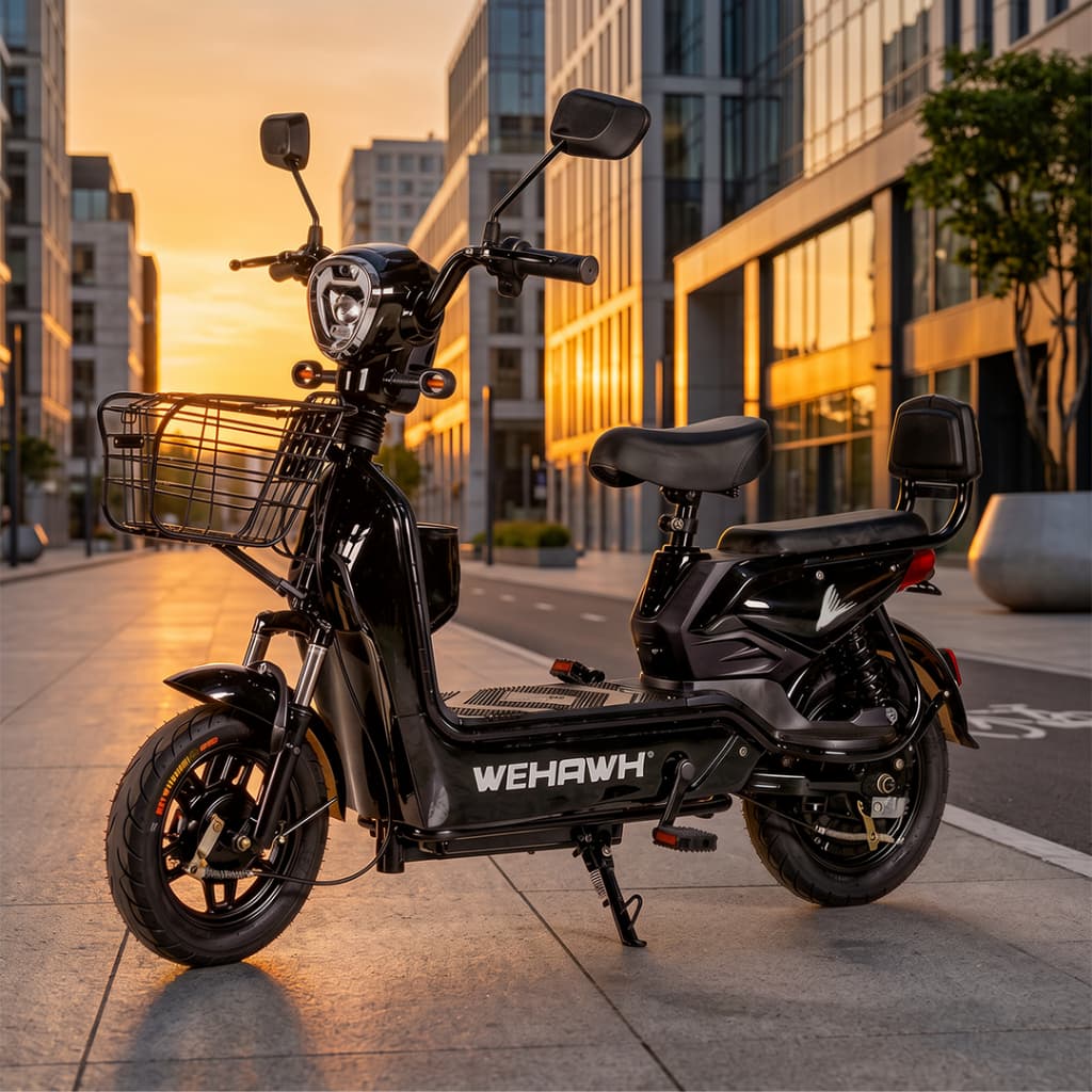Bicicleta Scooter Elétrica 600W Bike WeHawk WX-03 Basket - Bateria Chumbo 48V 12Ah Removível Autopropelido