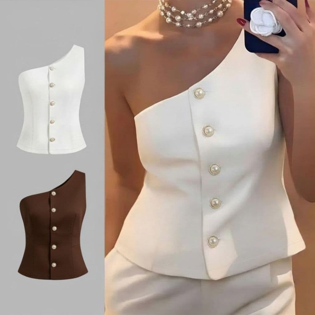 Blusa Alfaiataria Blazer Feminina Elegante com Botões