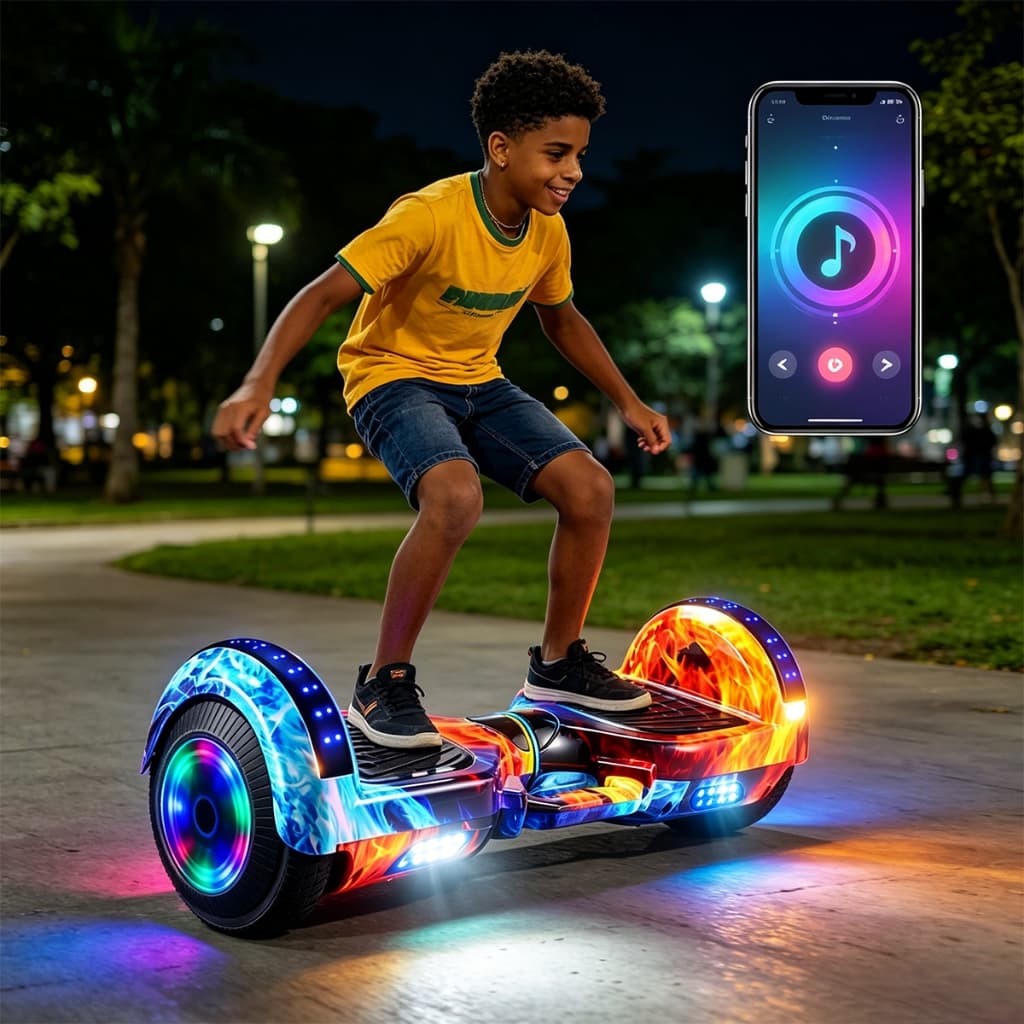 Hoverboard LED 6,5'' Infantil Bluetooth Seguro e Divertido para Crianças -P10