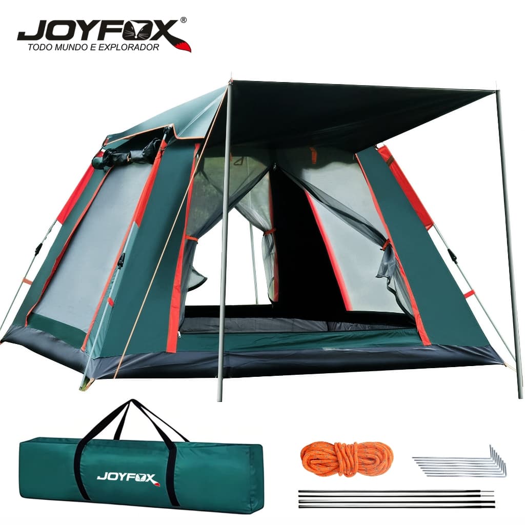 Barraca Camping Automatica Impermeavel 1500mm 3-4 Pessoas 215215145cm JOYFOX
