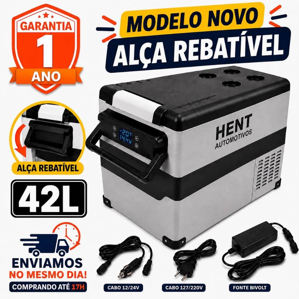 Geladeira Portátil 42L Quadrivolt Para Camping, Caminhão, motorhome, Van