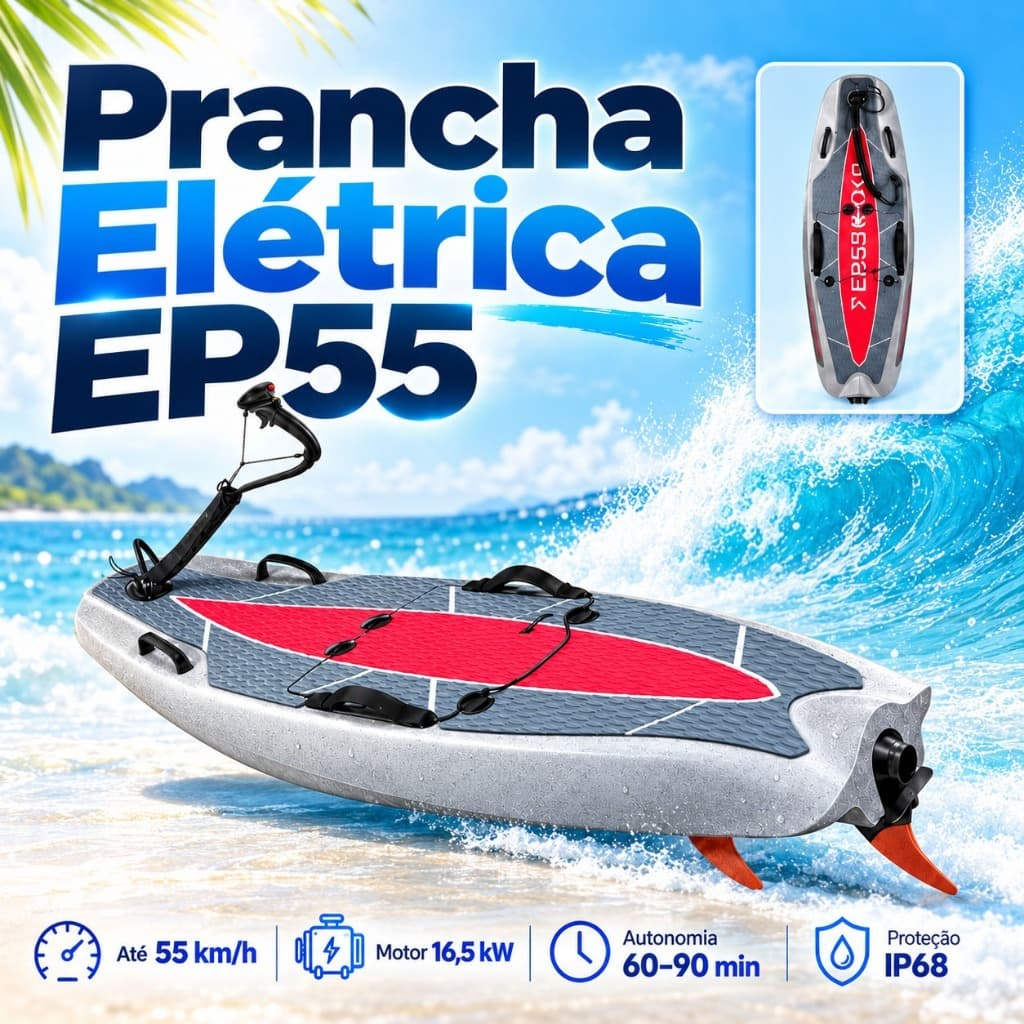 VYRON Prancha Elétrica de Surf 55km/h Motor 16.5kW IP68 Bateria 4.3kWh Longa Autonomia para Esportes Aquáticos