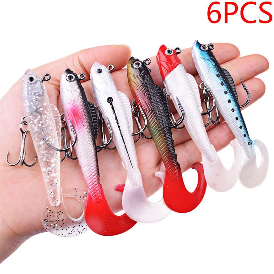 Isca De Pesca Com 6 Pacotes-Gabarito De Chumbo De Cabeça Vermelha De 9 Cm/9.5 G , Simulação De Peixe Realista Para Água