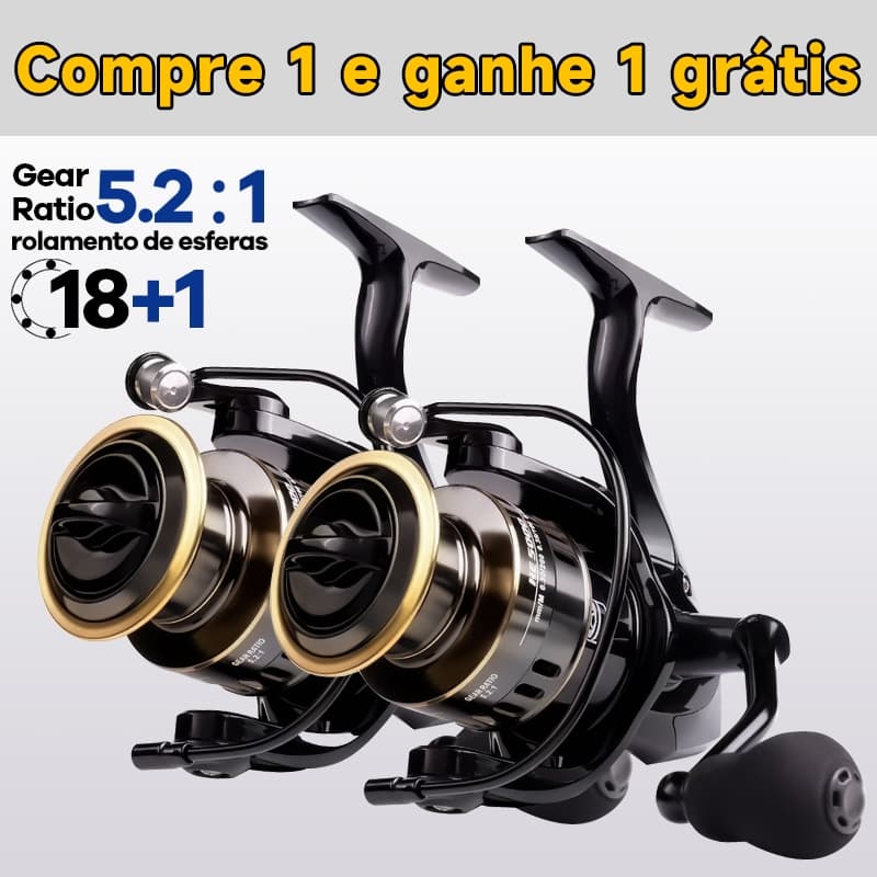 Carretel De Pesca Profissional 18 + 1BB 5  ; 2 1 De Metal Para Mão Esquerda  Direita
