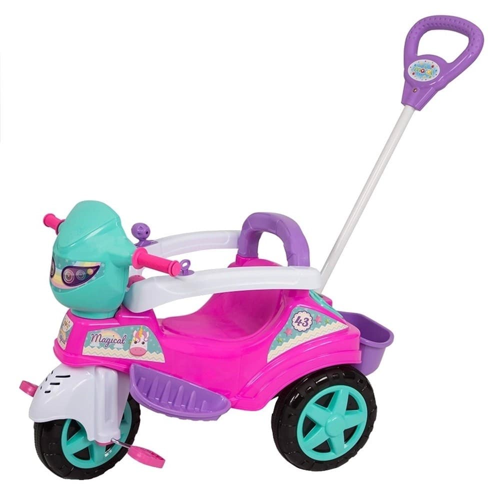 Triciclo Passeio e Pedal Infantil Maral Baby City Menina Grupo CS Importações