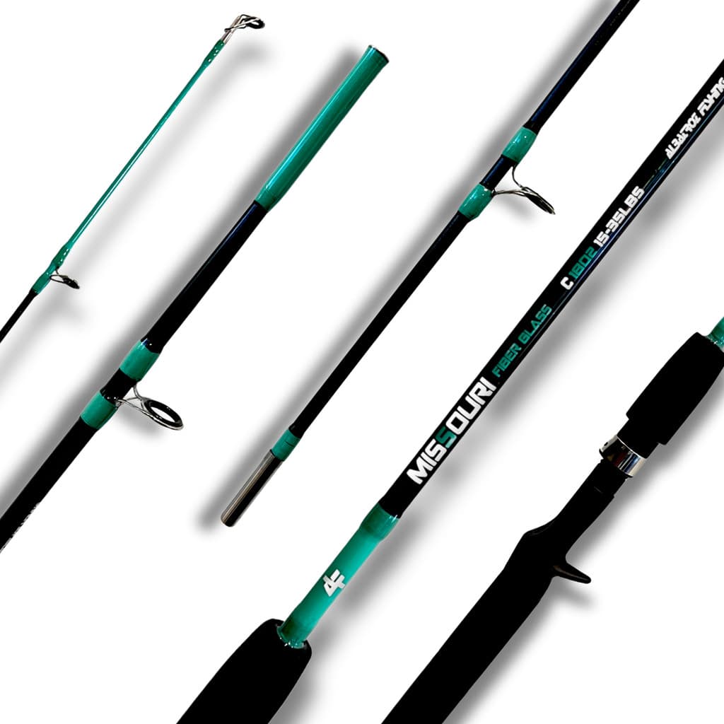 Vara Pesca Para  Carretilha Missouri 1,80m 35lbs Albatroz Ação Média Fibra Vidro Maciça 2 Partes