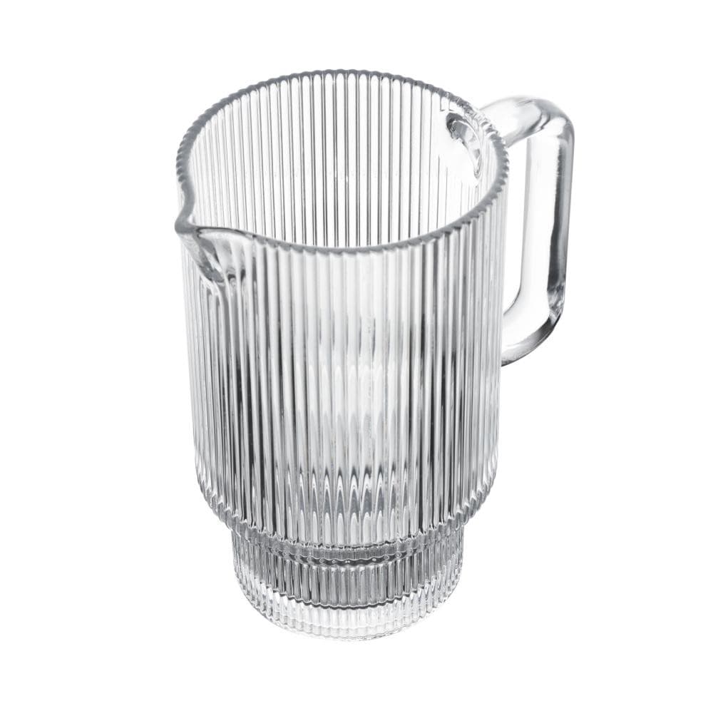 Jarra de Cristal Lines Canelada Wolff 17cm 900ml - Jarra Elegante para Água, Suco e Bebidas