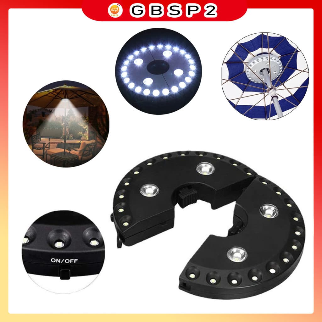 Lanterna De Camping 24+4 Leds P/ Tenda Ou Guarda-sol Multifuncional para áreas externas