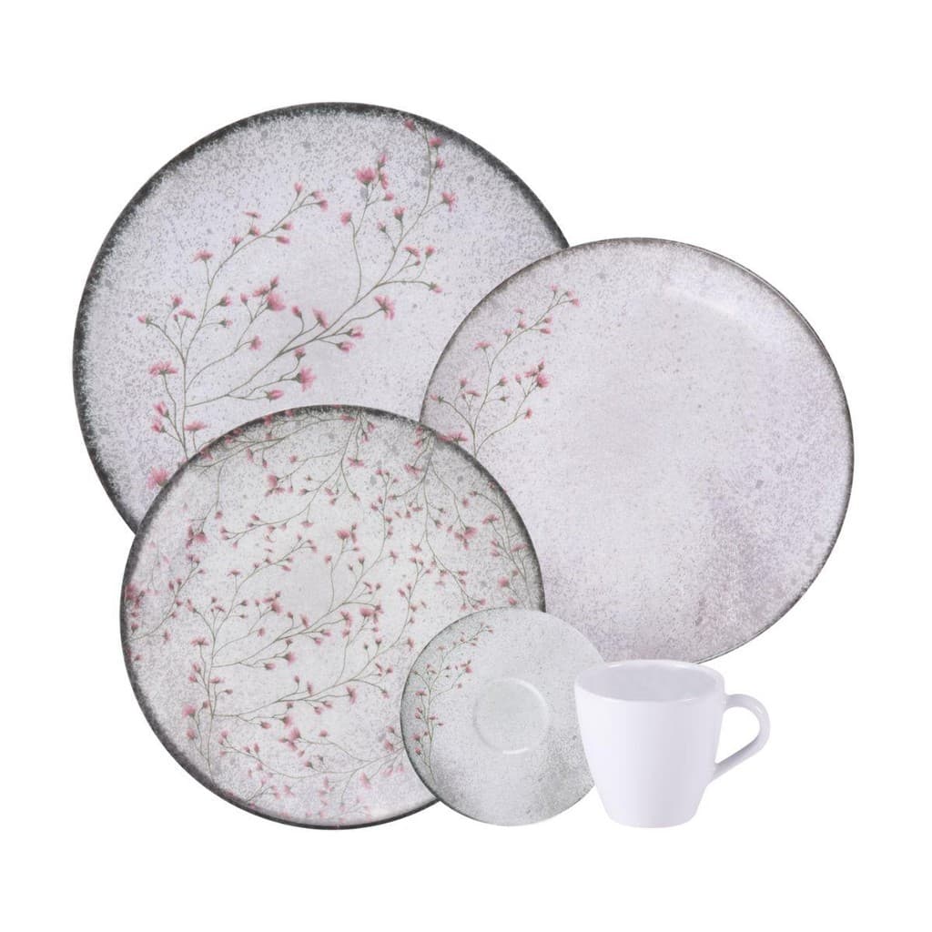 Jogo de Jantar Floralis Porcelana Decorada 20 Peças ​Tramontina