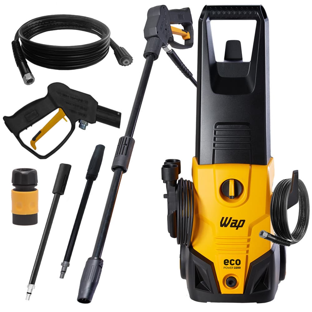 Lavadora de Alta Pressão Eco Power 2200 1500W Com Rodas Wap Lava Carro Moto Calçada