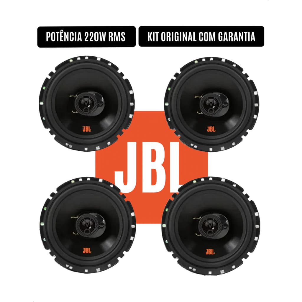 JBL Kit 4 Alto Falantes Triaxial 6 Polegadas 220W RMS