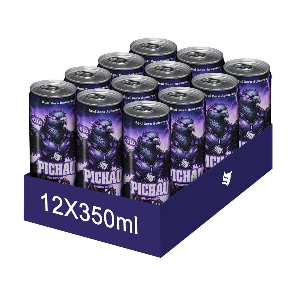 Energético Pichau 350ml Sem Açúcar — Pack com 12 unidades pra garantir o estoque