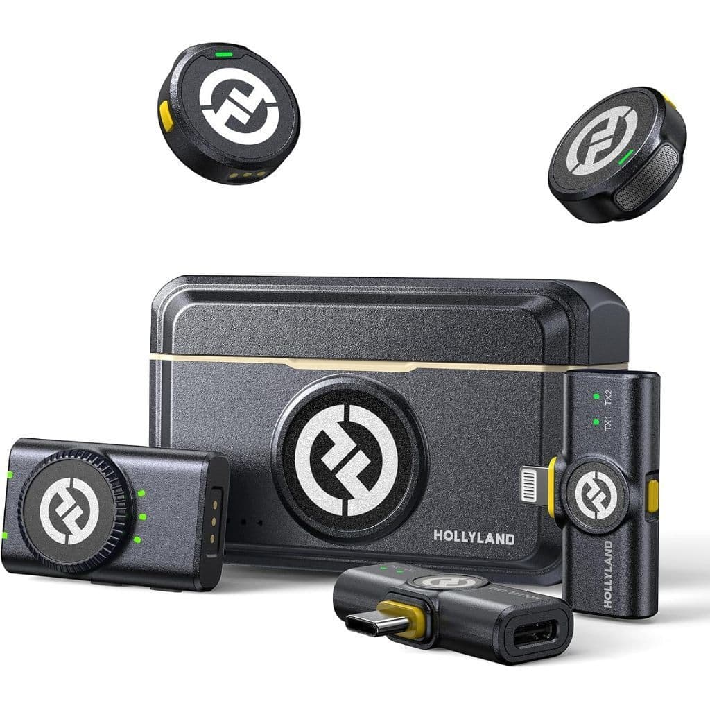 Microfone Lapela Bluetooth sem fio Hollyland Lark M2 Versão Lighting USB-C Câmera  Combo Duo Original