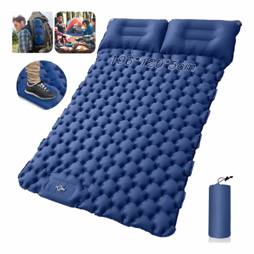 Colchão Inflável Casal Automático para Acampar De Sleeping Pad Ar Externo Portátil Acampamento 190 1205 Cm Com Travess