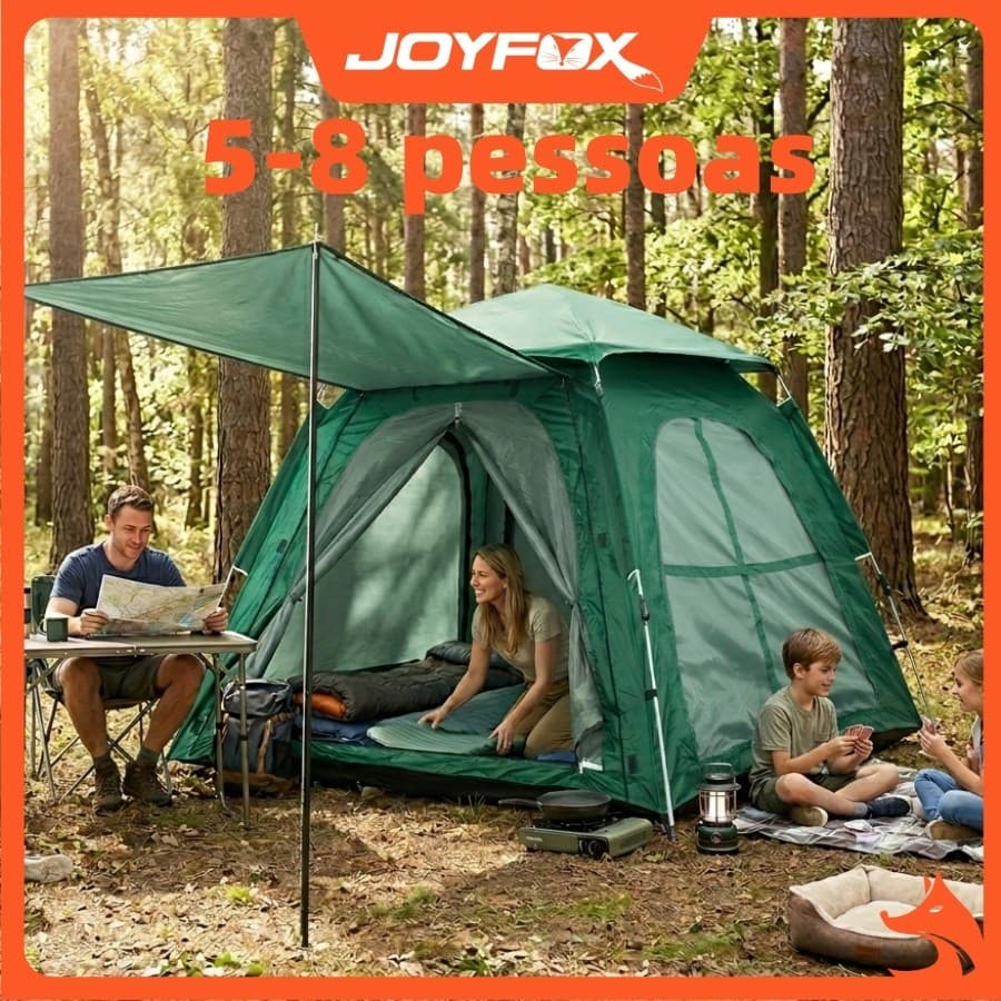 Barraca Camping Acampamento 5-8 Pessoas 290250158cm Impermeavel 2000mm JOYFOX
