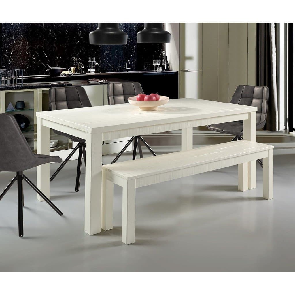Mesa Rústica de Jantar 6 Lugares 160cm x ​90cm - Branca