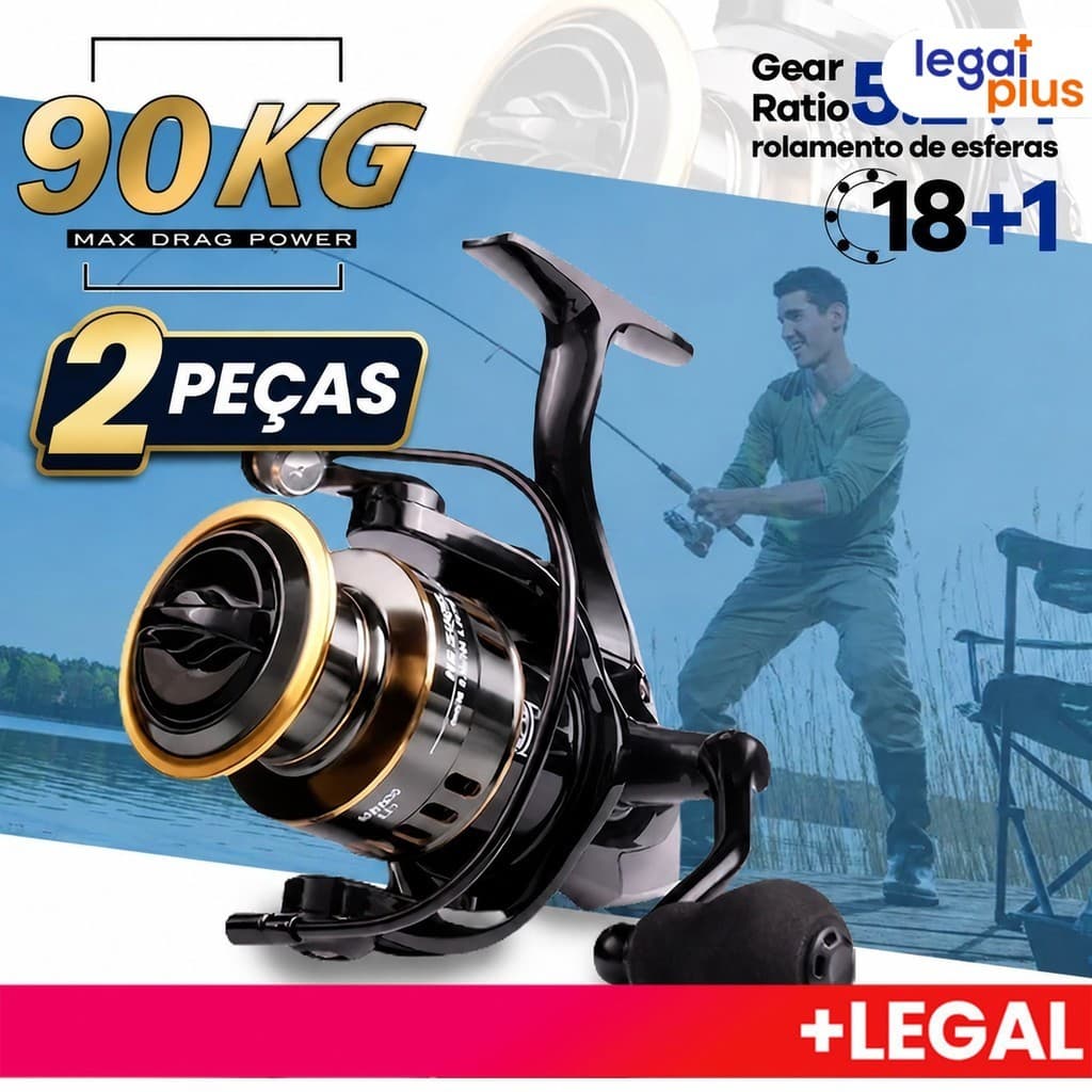 2 UNIDADES Carretilha Moinho de Pesca HE 1000-7000 Metal EVA 10kg Máximo Água Salada Oceano Carretel Metálico