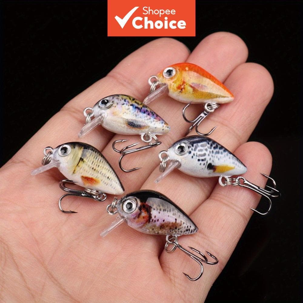 5 Peças Mini Isca De Rocha Impressa Em 3D Pesca Equipamento Ao Ar Livre