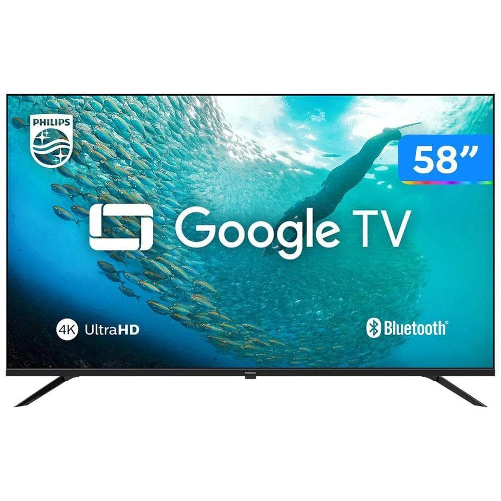Smart TV 58" 4K UHD LED Philips 58PUG7019/78 Wi-Fi Bluetooth Google Assistente 3 HDMI 2 USB