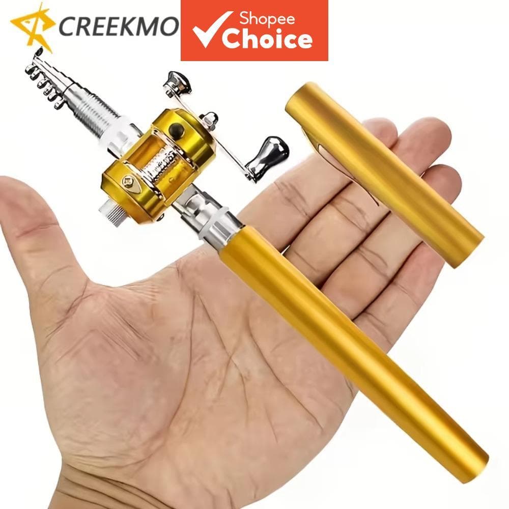 Conjunto Combo Vara e Carretilha de Pesca no Gelo de Bolso – Kit Completo Portátil Telescópico em Formato de Caneta para