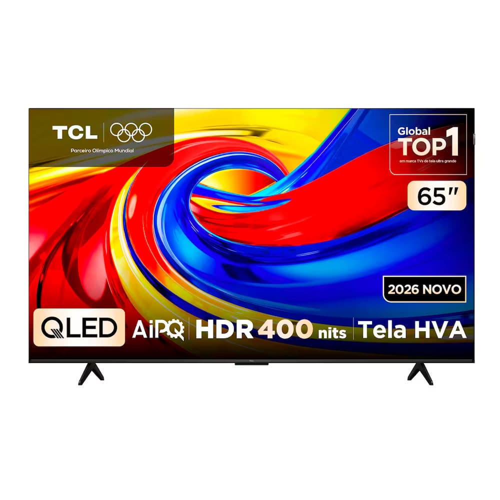 Smart TV 65 4K QLED Google TV até 120Hz Dolby Vision Atmos TCL