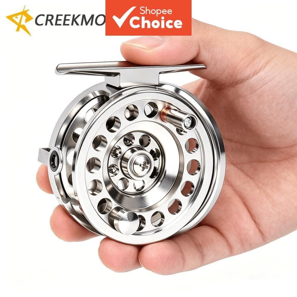 Carretilha de Pesca Mini 50/60 com 1+1 Rolamento, Corpo em Liga de Alumínio Resistente, Carretel de Linha para Pesca no