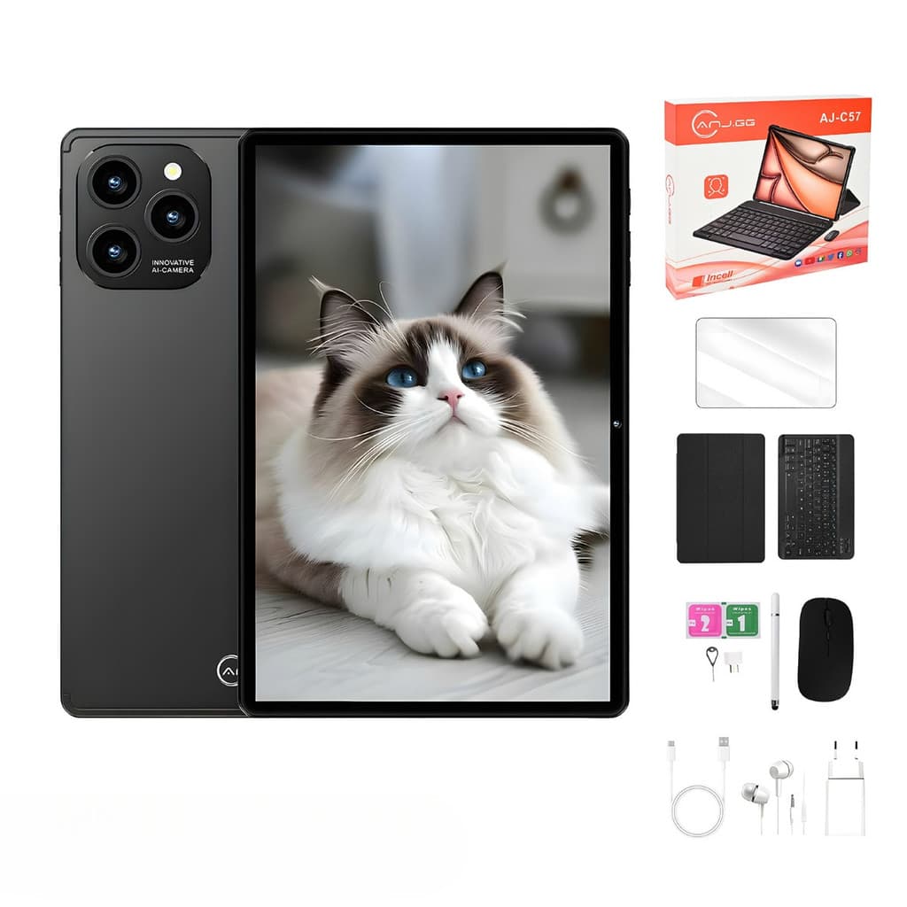 Tablet 10.1” com Teclado e Mouse 6GB RAM 128GB Android 13 Câmera 50MP