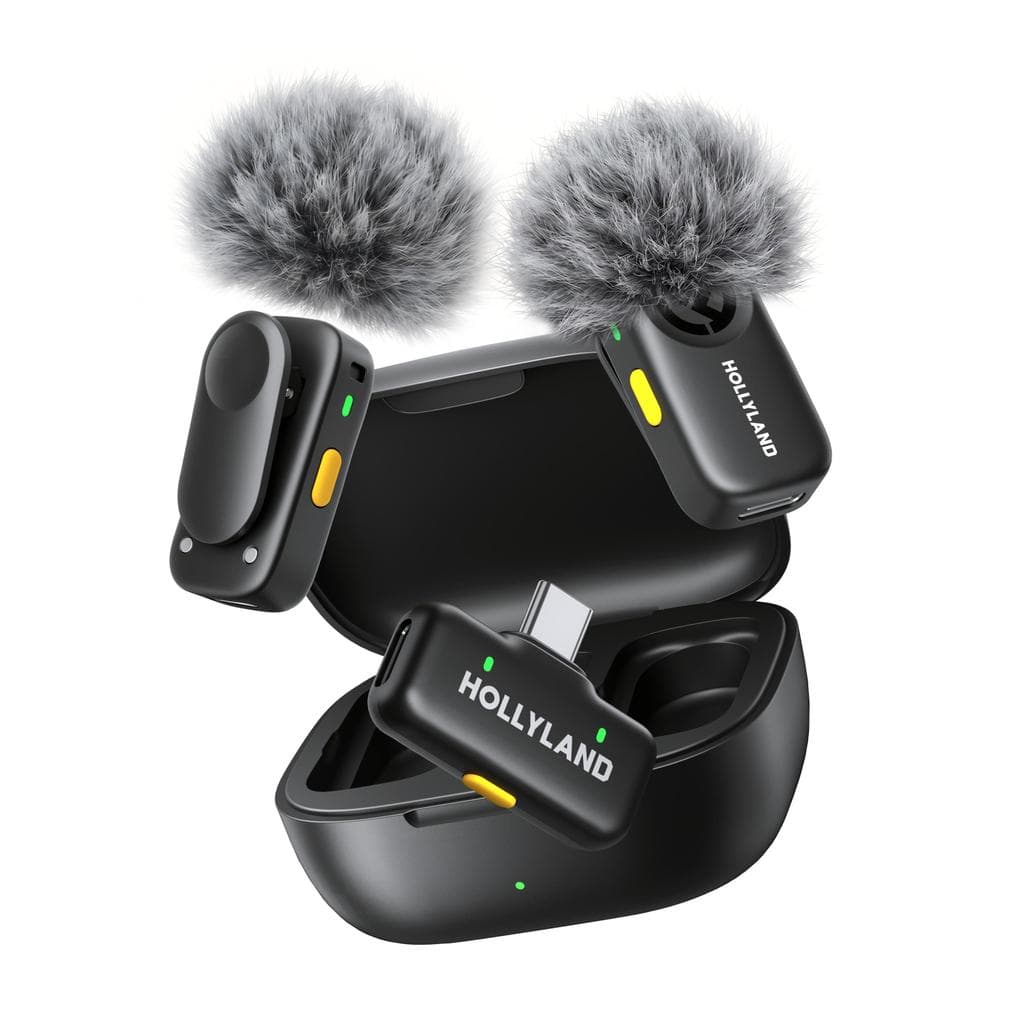 Microfone Sem Fio Hollyland Lark A2 USB-C Lapela Discreto Pequeno com Cancelamento de Ruído IA