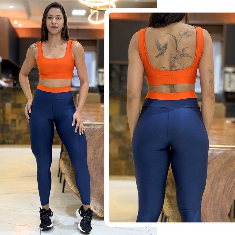 Conjunto Calça Legging + Top Regatinha com Zero Transparencia