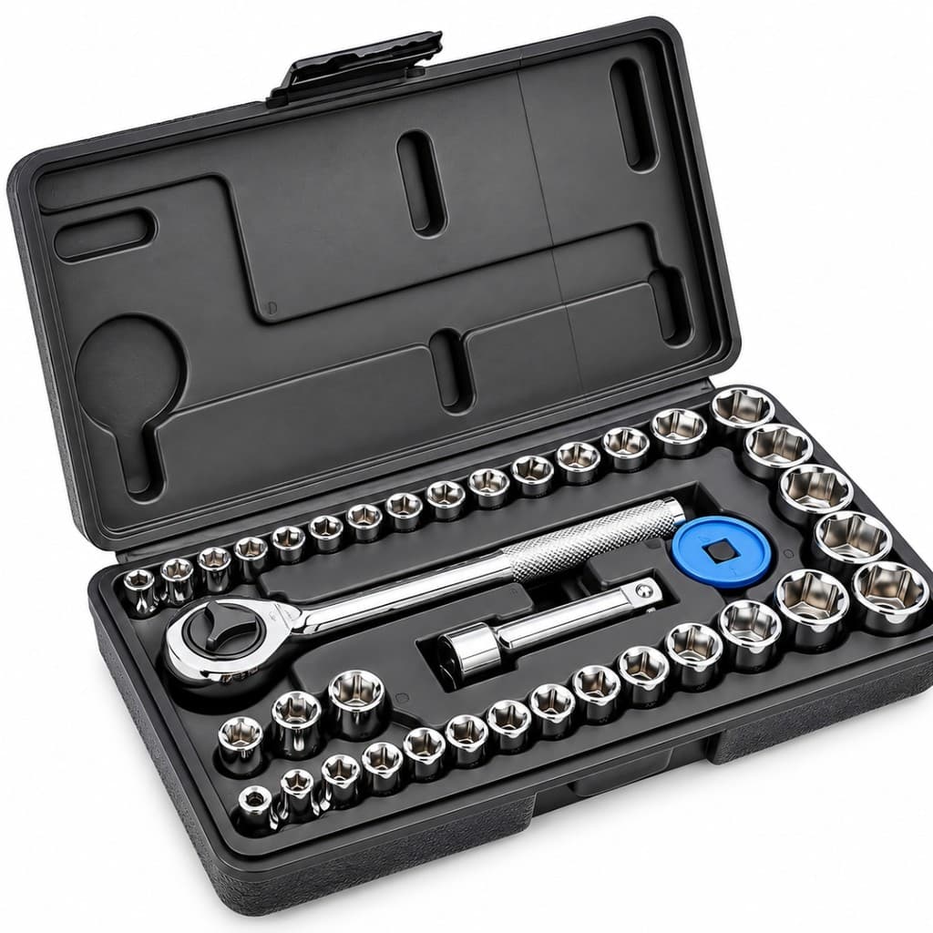 Jogo de Soquetes Sextavados 40 Peças 1/4" e 3/8" Titanium
