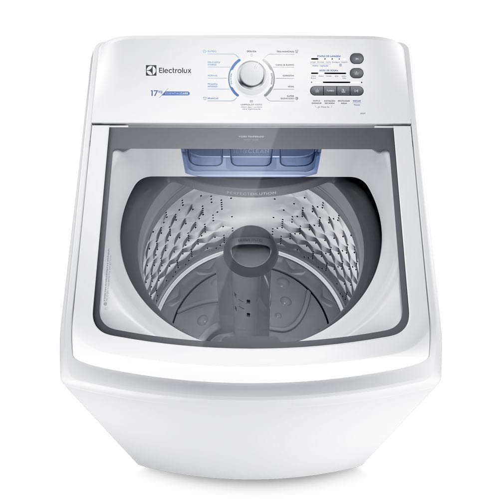 Máquina de Lavar Electrolux 17kg Branca Essential Care com  Cesto Inox e Jet&Clean (LED17