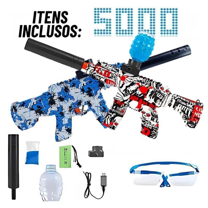 Automatic Electric Gel Ball Rifle with 5000 Balls, Safety Glasses and Accessories Included