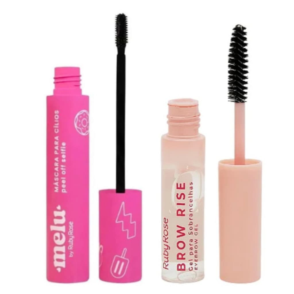 Kit Mascara De Cilios Melu Ruby Rose Rimel + Brow Rise Gel Para Sobrancelhas Ruby Rose