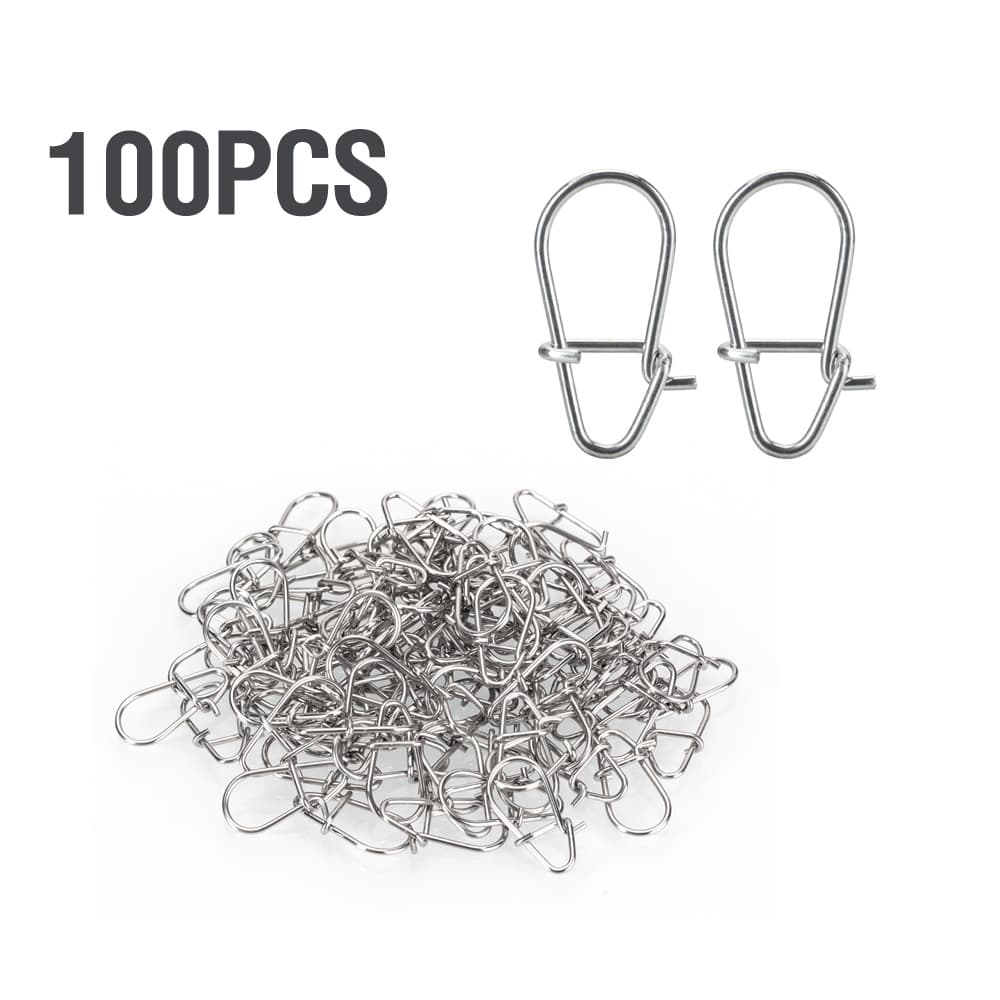100 Pçs Conector De Isca De Pesca Snap De Alta Resistência 0 #-2 Fivela Material De Aço Inoxidável Acessórios Para Água