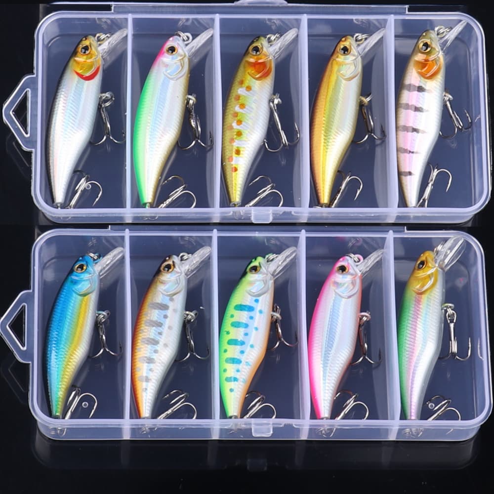 5 unidades/caixa de isca sinking mini minnow para pescarias em água doce e salgada