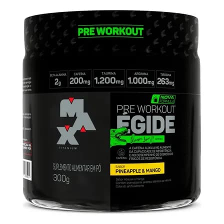 Pre treino Égide Pote 300g Sabor Abacaxi E Manga Suplemento em Pó Max Titanium