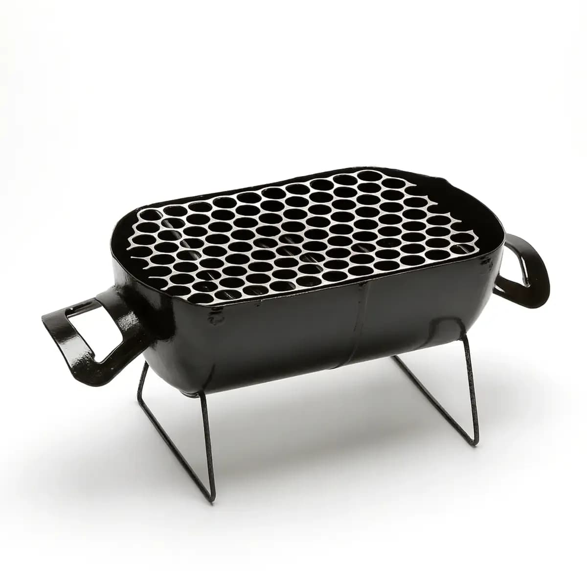 Churrasqueira Portátil em Aço Inox Grelha 22Cm