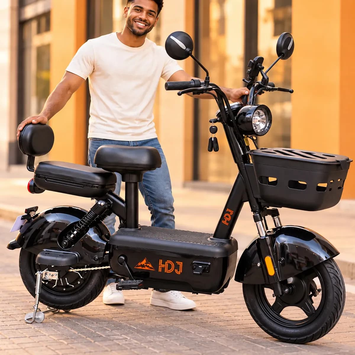 Bicicleta Elétrica Scooter 1000w 32km/h Lítio Removível 60km Preto 15010535cm