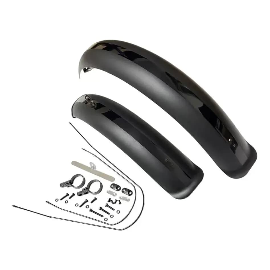 Par De Paralamas Para Bicicleta Eletrica Pneu 20x4.0 Preto Preto