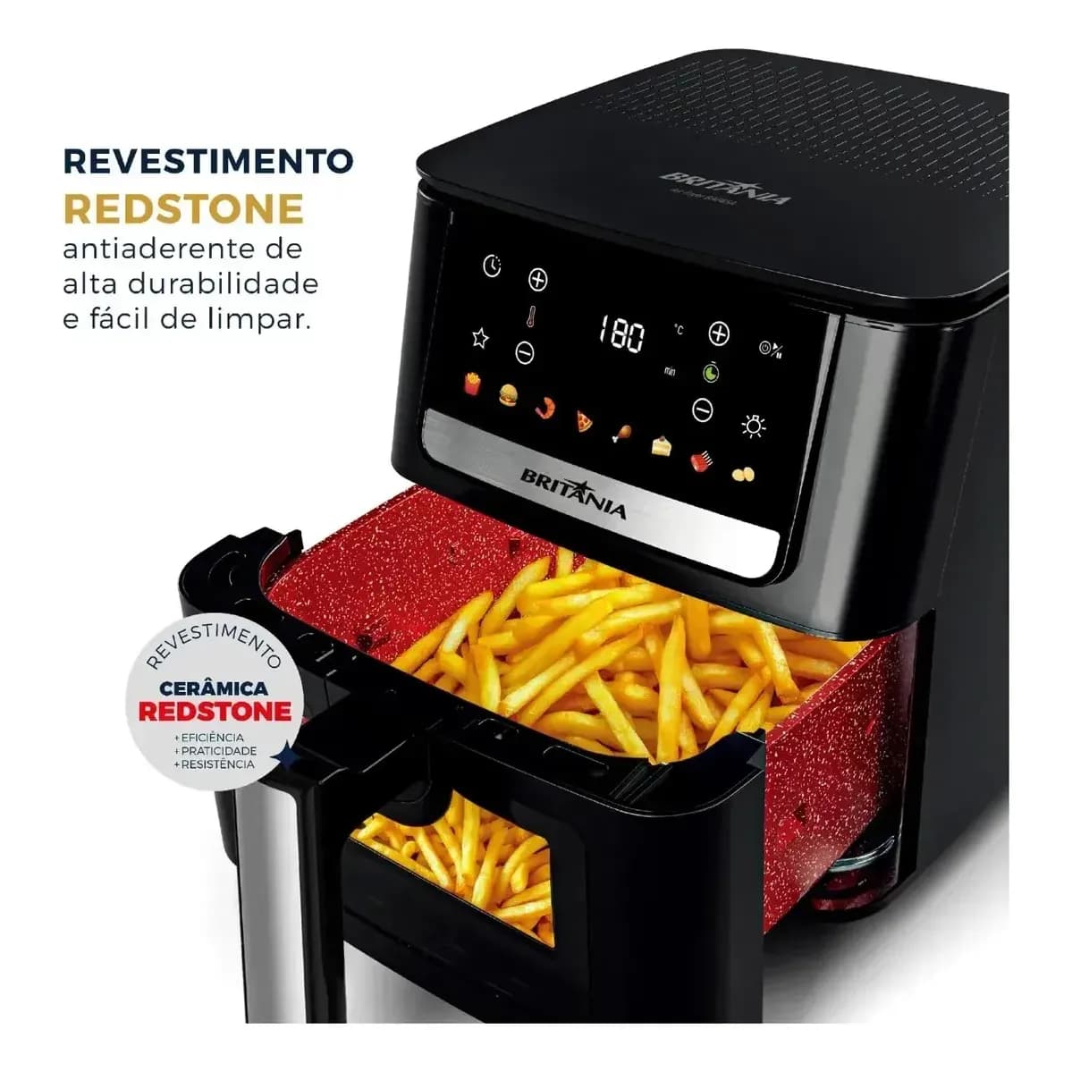 Air Fryer Britânia 6,5L 1700W 8 Funções Painel Digital