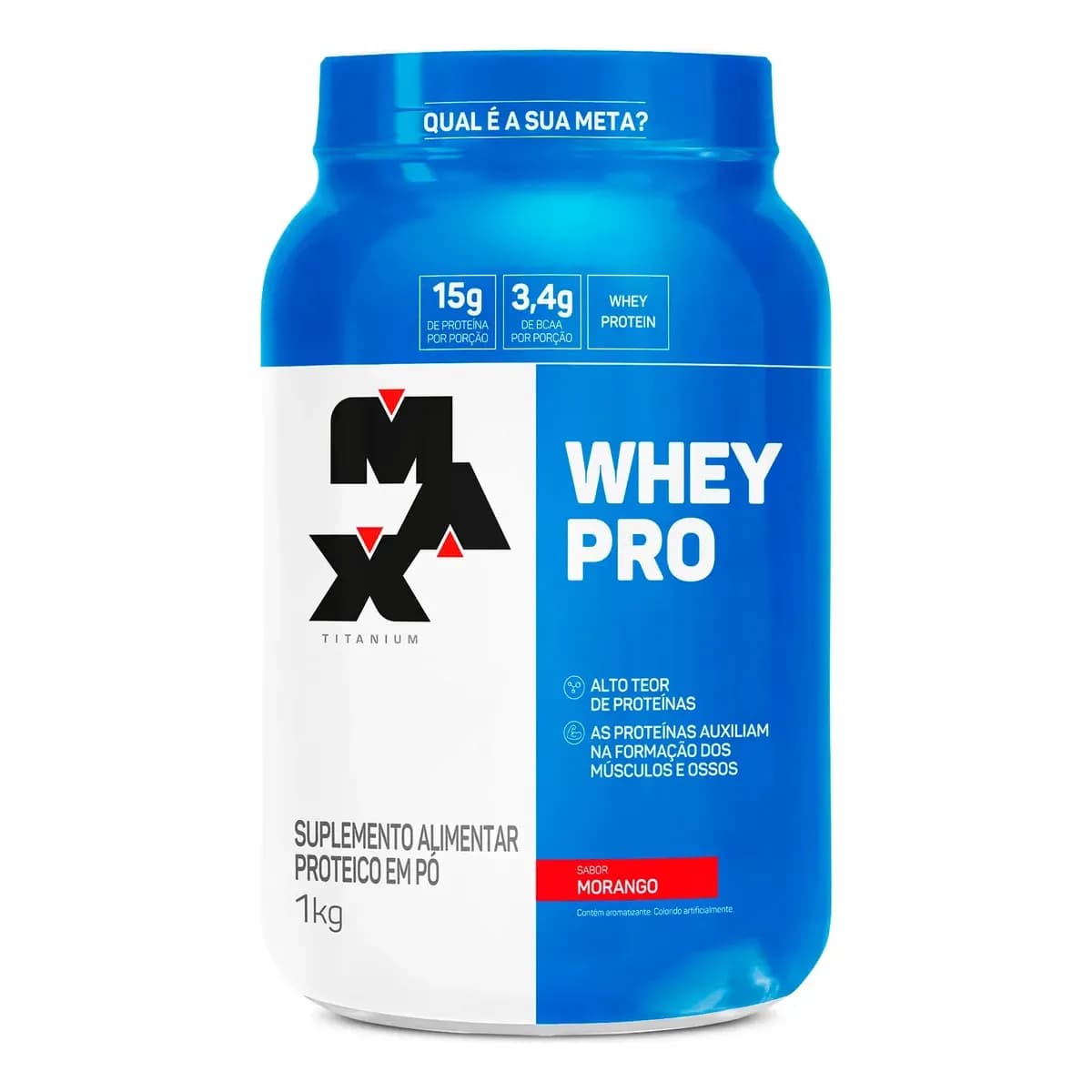 Proteína Max Titanium Whey Pro Concetrado em pó sabor Morango x 1kg