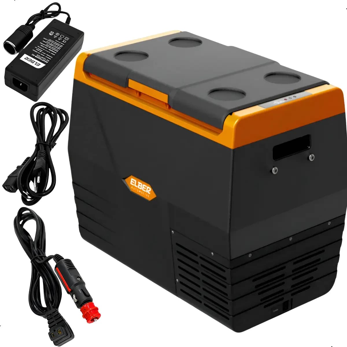 publi | Geladeira Portatil 35lt Elber Caminhão Digital Fonte 110/220 Preto