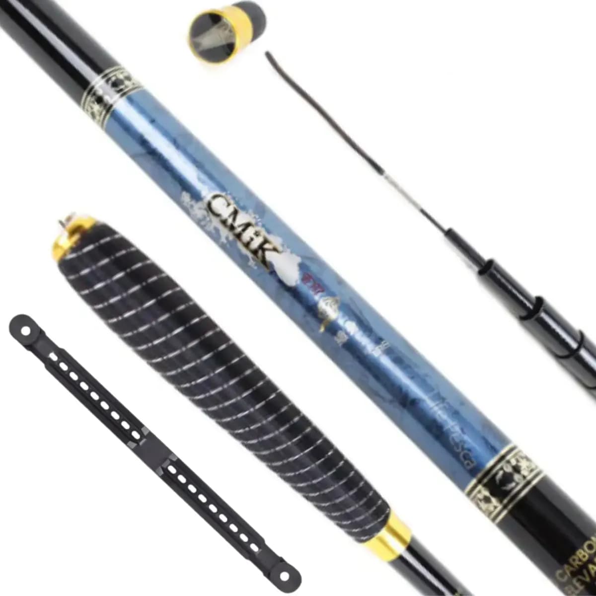 1 Vara Telescópica 100% Carbono 6,30m Super Moderna 10-18lbs