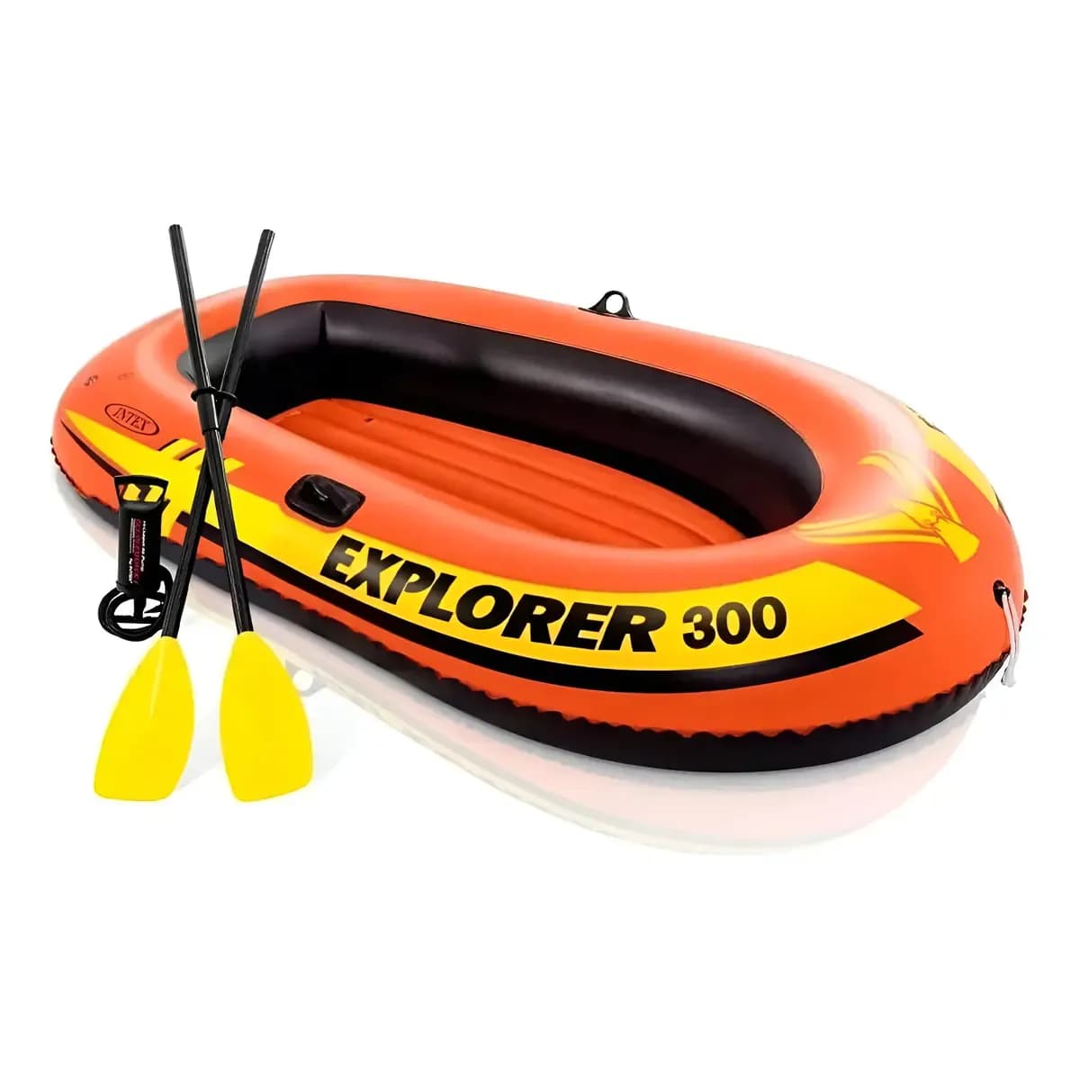 Bote Explorer 300 Intex + Bomba Manual E Remos Suporta 186kg