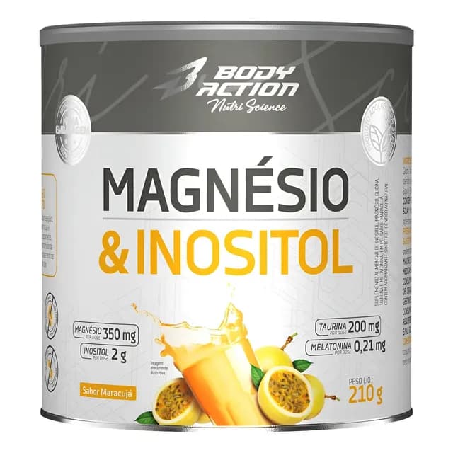 Magnésio E Inositol Taurina Melatonina 210g Sabor Maracujá Maracujá