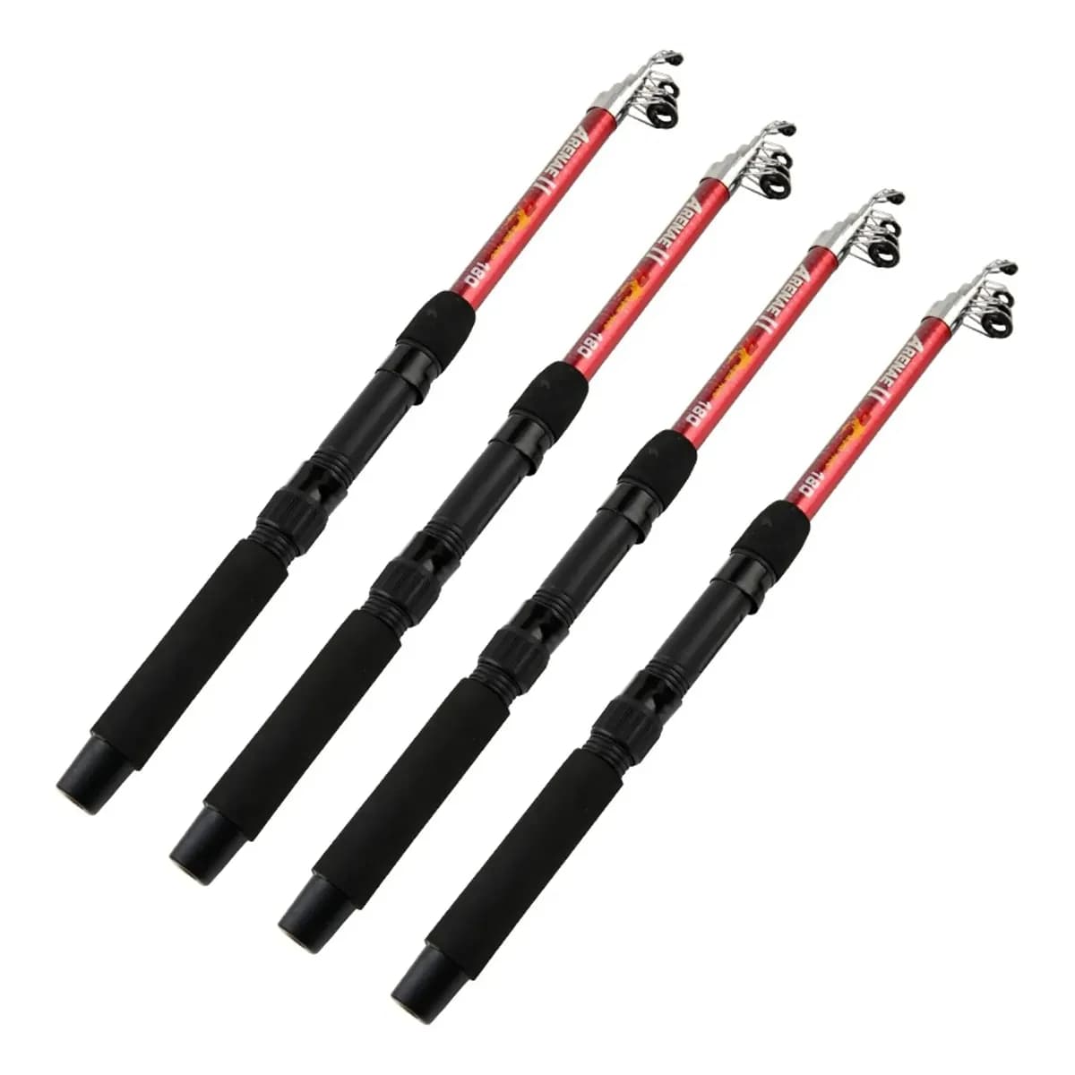 04 Vara Telescópica De Pesca 20lbs P/ Molinete 1,50m Barato Vermelho