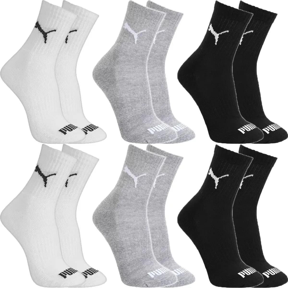 Kit 6 Pares Meias Puma Algodão Cano Médio Alto Atoalhado