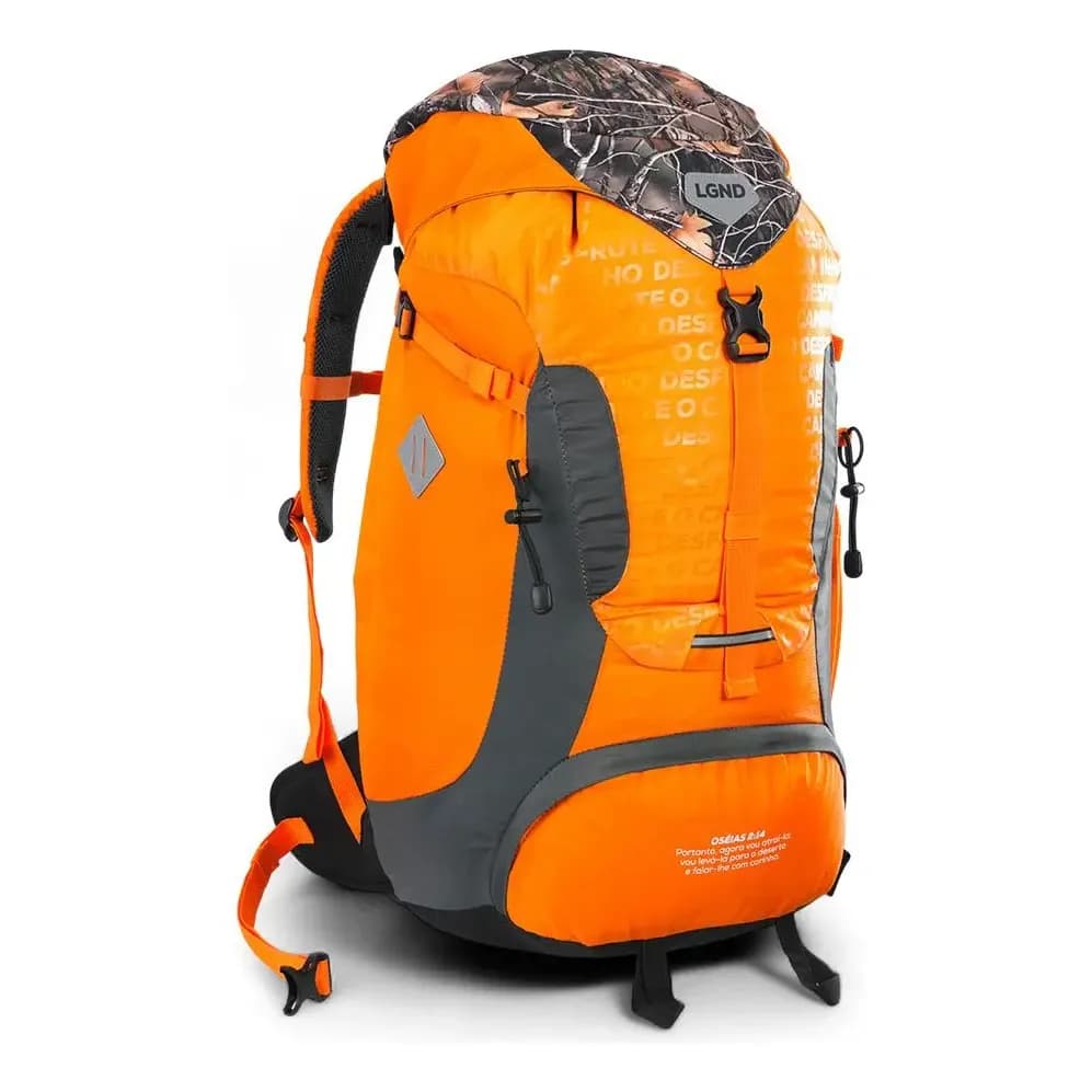 publi | Mochila Esportiva Nautika 50L Laranja Guará Trilha Camping Impermeável